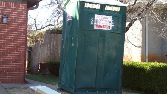 outdoor event with porta potties