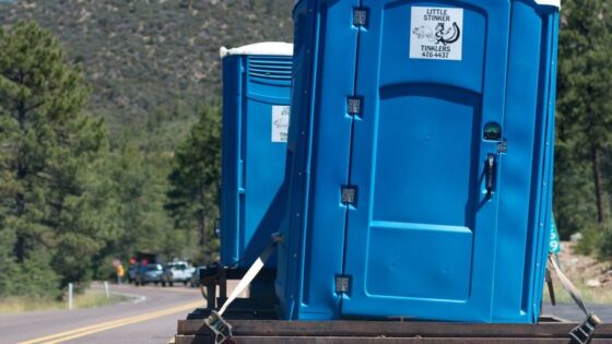 portable toilet in outdoor setting