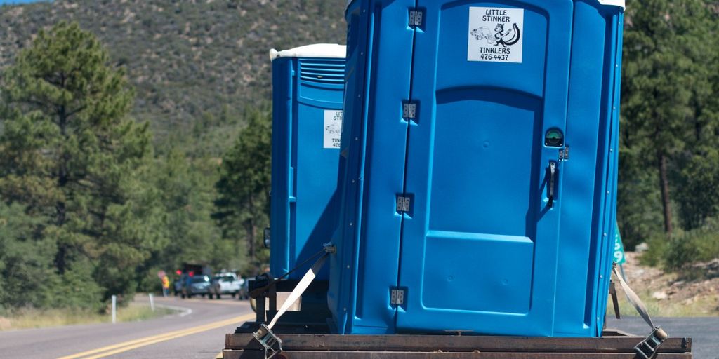 portable toilet in outdoor setting