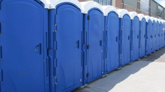 porta potty in outdoor setting