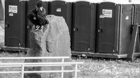 luxury portable toilet at outdoor event