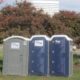 portable toilets at outdoor event and construction site