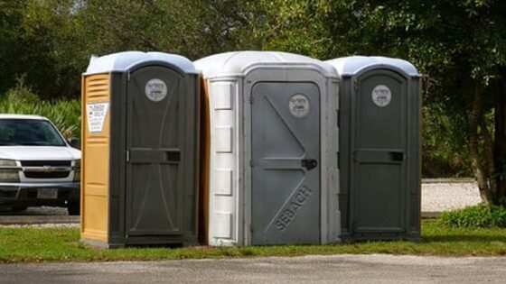 luxurious porta potty at upscale outdoor event