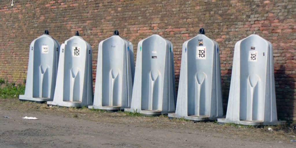 mobile toilet units at outdoor event