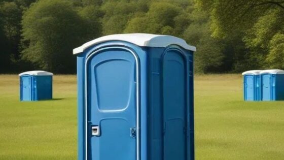 fancy porta potty at outdoor event