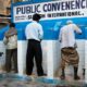 luxury portable restroom in an outdoor event