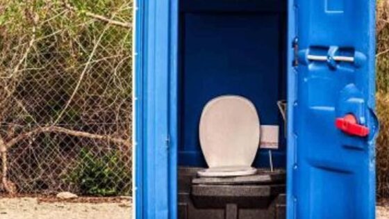 fancy porta potty at an event