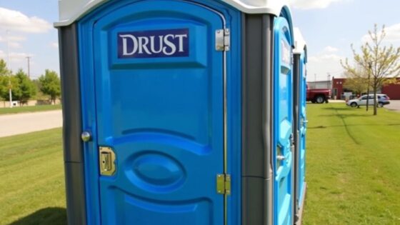 Modern portable toilet in outdoor setting