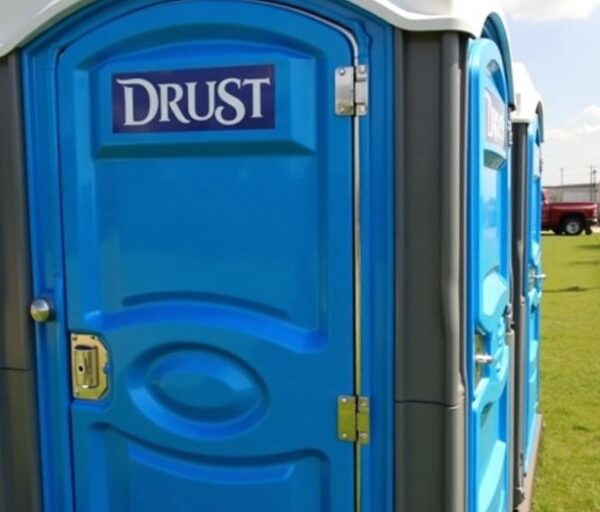 Modern portable toilet in outdoor setting