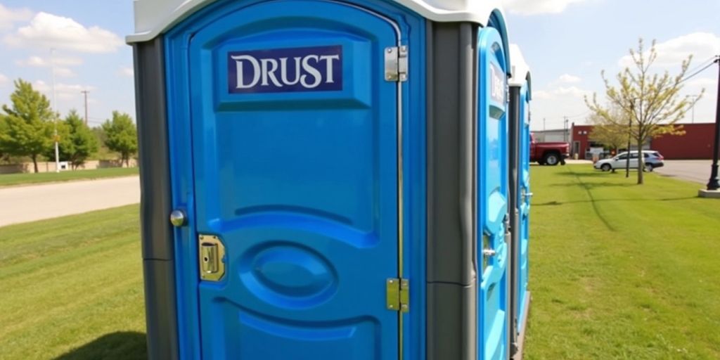 Modern portable toilet in outdoor setting