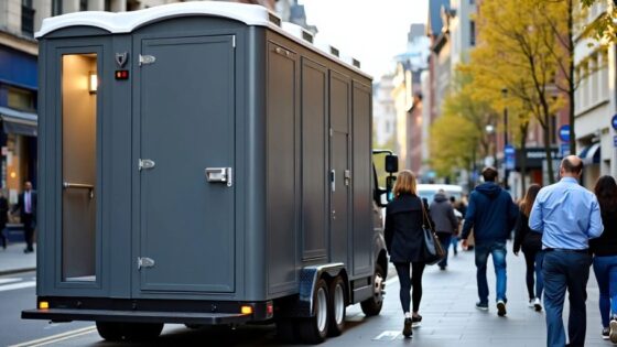 Mobile toilet unit in urban area