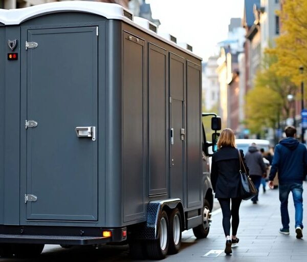 Mobile toilet unit in urban area