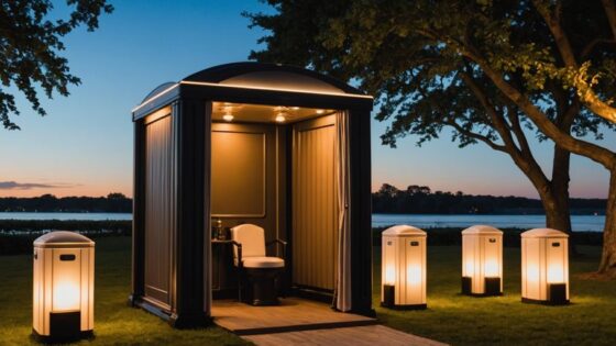 Luxury portable restroom at outdoor event