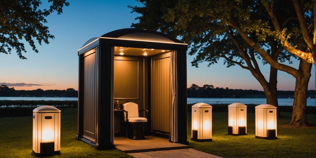 Luxury portable restroom at outdoor event